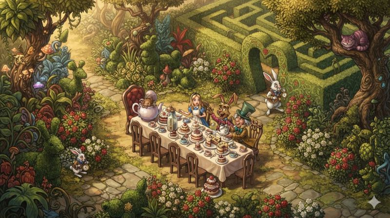 Ilustratie pentru povestea Alice In Tara Minunilor