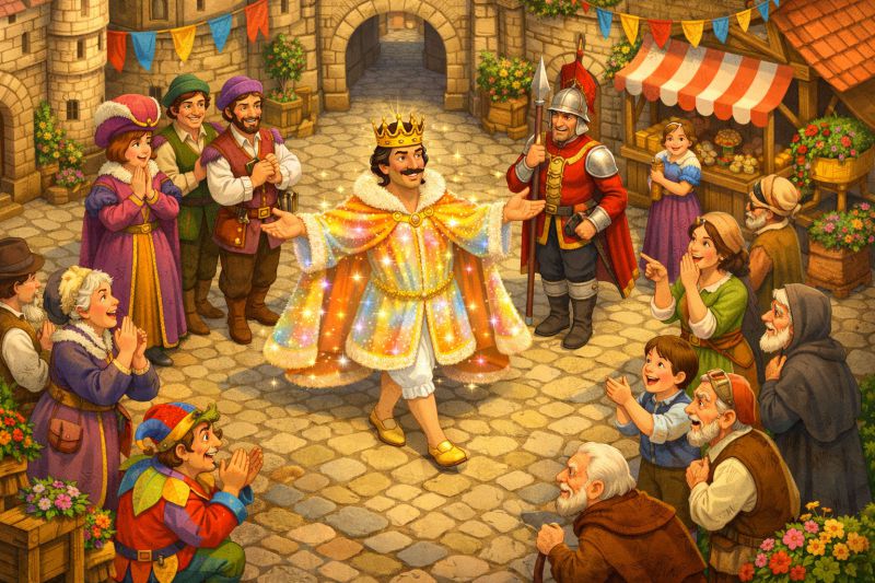 Ilustratie pentru povestea Hainele Imparatului
