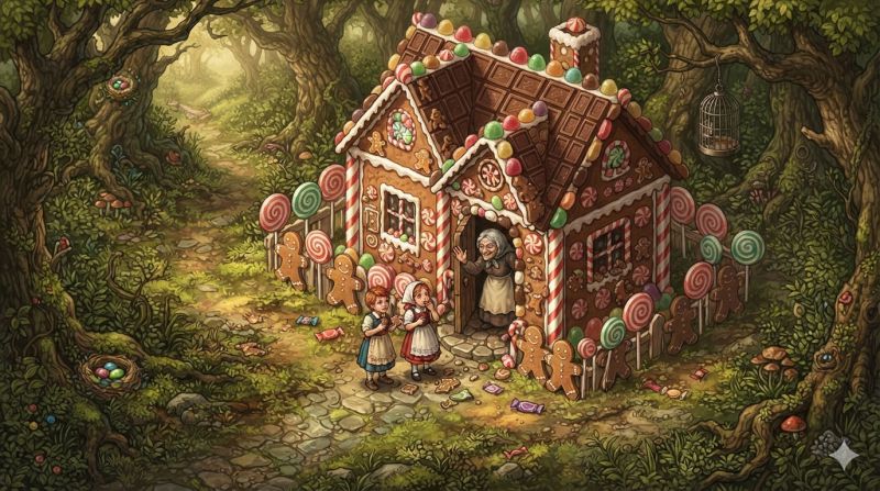Ilustratie pentru povestea Hansel Si Gretel