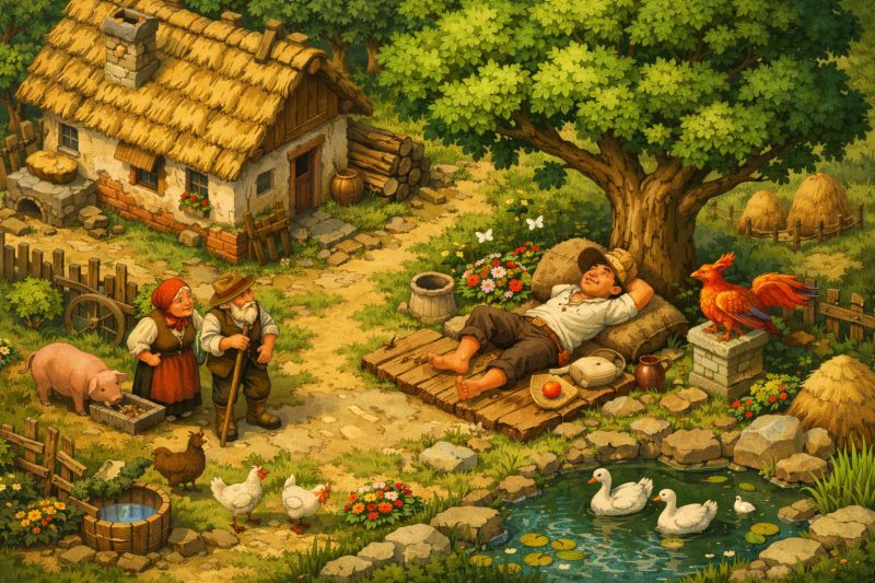 Ilustratie pentru povestea Povestea Unui Om Lenes